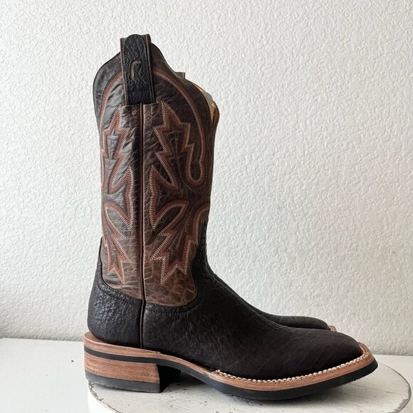 NEW Rod Patrick Mens Cowboy Boots 6.5 B Brown Shark Leather Western Square Toe - Picture 2 of 12